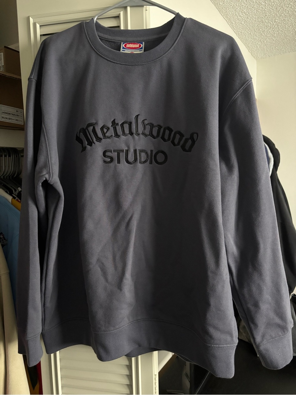 Metalwood Studio Golf Grey Embroidered Crewneck Sweatshirt